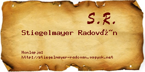 Stiegelmayer Radován névjegykártya